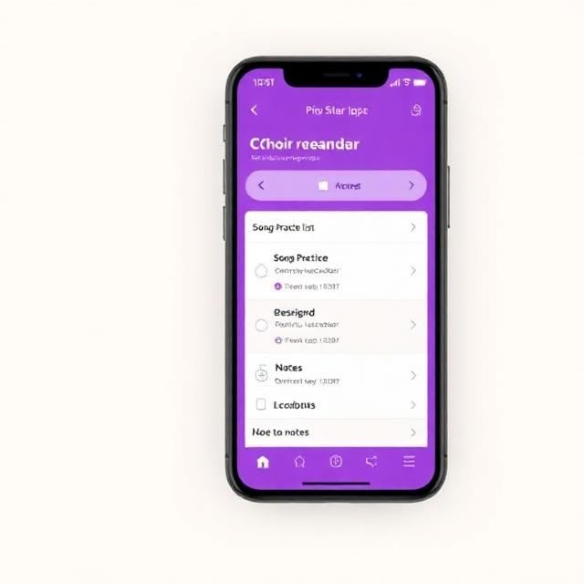 App mostrando planificación de ensayos del coro
